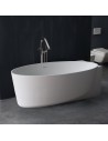 Fritstående væg badekar i solid stone 170 x 93 cm - Mat hvid