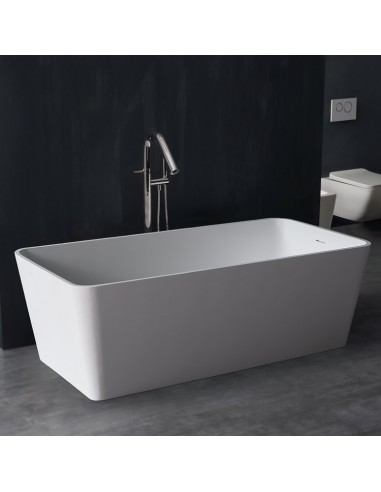 Billede af Fritstående badekar i solid stone 170 x 80 cm - Mat hvid
