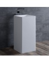 Gulvmonteret håndvask i solid stone H85 x B40 cm - Mat hvid