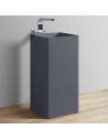 Gulvmonteret håndvask i solid stone H85 x B40 cm - Mat betongrå