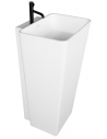 Gulvmonteret håndvask m/hanehul i solid stone H90 x B50 cm - Mat hvid
