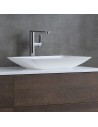 Bordmonteret håndvask i solid stone 58,5 x 34 cm - Mat hvid