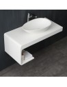 Bordmonteret håndvask i solid stone 59,5 x 35 cm - Blank hvid