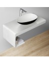 Bordmonteret håndvask i solid stone 59,5 x 35 cm - Mat sort/Mat hvid