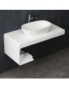 Bordmonteret håndvask i solid stone 56,5 x 33 cm - Mat hvid