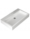 Vægmonteret håndvask i solid stone 80 x 48 cm - Mat hvid