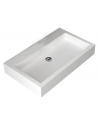 Vægmonteret håndvask i solid stone 80 x 48 cm - Blank hvid