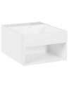Vægmonteret håndvask m/hanehul i solid stone B32,5 x D32,5 cm - Mat hvid