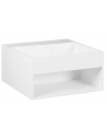 Vægmonteret håndvask m/hanehul i solid stone B50 x D50 cm - Blank hvid