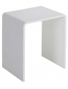 Skammel til badeværelset i solid stone H43,5 cm - Mat hvid
