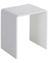 Skammel til badeværelset i solid stone H43,5 cm - Blank hvid