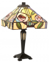 Tiffany Willow Bordlampe i polyresin og glas H41,5 cm 1 x E14 - Antik bronze/Multi