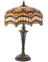 Tiffany Vesta Bordlampe i polyresin og glas H45 cm 2 x E14 - Antik sort/Multi