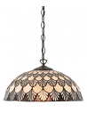 Tiffany Missori Loftlampe i stål og glas Ø40 cm 1 x E27 - Antik bronze/Multi