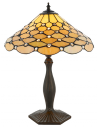 Tiffany Pearl Bordlampe i zink og glas H50 cm 1 x E27 - Antik bronze/Multi