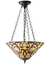 Tiffany Ruban Loftlampe i stål og glas Ø40 cm 3 x E27 - Antik bronze/Multi