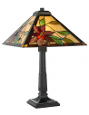 Tiffany Lelani Bordlampe i polyresin og glas H59 cm 2 x E27 - Antik bronze/Multi