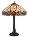 Tiffany Hutchinson Bordlampe i polyresin og glas H58 cm 1 x E27 - Antik bronze/Multi