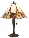 Tiffany Ingram Bordlampe i polyresin og glas H48 cm 1 x E27 - Antik bronze/Multi