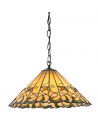 Tiffany Jamelia Loftlampe i stål og glas Ø43 cm 1 x E27 - Antik bronze/Multi