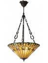 Tiffany Jamelia Loftlampe i stål og glas Ø50 cm 3 x E27 - Antik bronze/Multi
