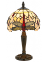 Tiffany Dragonfly Bordlampe i polyresin og glas H36 cm 1 x E14 - Antik bronze/Multi