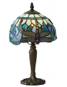 Tiffany Dragonfly Bordlampe i polyresin og glas H36 cm 1 x E14 - Antik bronze/Multi