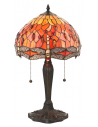 Tiffany Dragonfly Bordlampe i zink og glas H55,5 cm 2 x E27 - Antik bronze/Multi