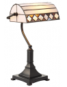 Tiffany Fargo Bordlampe i stål og glas H42 cm 1 x E27 - Antik bronze/Multi