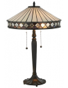 Tiffany Fargo Bordlampe i polyresin og glas H63 cm 2 x E27 - Antik bronze/Multi