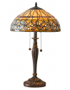 Tiffany Ashtead Bordlampe i polyresin og glas H61 cm 2 x E27 - Antik bronze/Multi