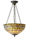 Tiffany Ashtead Loftlampe i stål og glas Ø41 cm 3 x E27 - Antik bronze/Multi