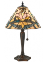 Tiffany Ashton Bordlampe i polyresin og glas H48 cm 1 x E27 - Antik bronze/Multi