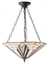 Tiffany Astoria Loftlampe i stål og glas Ø48 cm 3 x E27 - Antik bronze/Multi