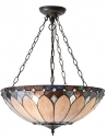 Tiffany Brooklyn Loftlampe i stål og glas Ø50 cm 3 x E27 - Antik bronze/Multi