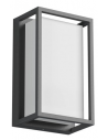 QUADRIS Væglampe i aluminium og polycarbonat H24 cm 1 x 12W SMD LED - Mat mørkegrå