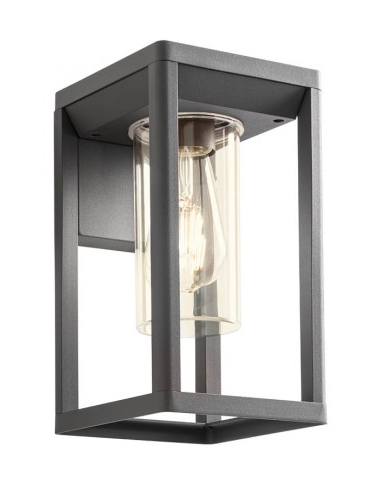 Billede af LAGOS Væglampe i aluminium og polycarbonat H27 cm 1 x E27 - Mat mørkegrå