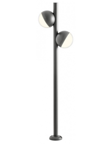 Se MAGNUS Bedlampe i aluminium og polycarbonat H103 cm 20W SMD LED - Mat mørkegrå hos Lepong.dk