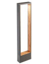 WALD Bedlampe i aluminium H65 cm 1 x 10W COB LED - Mat mørkegrå/Brun træ