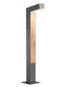 WOODY Bedlampe i aluminium og polycarbonat H65 cm 1 x 10W SMD LED - Mat mørkegrå/Brun træ
