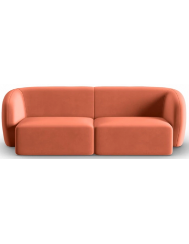 Shane 2-personers sofa i velour B184 x D85 cm – Koralrød