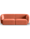 Shane 2-personers sofa i velour B184 x D85 cm - Koralrød