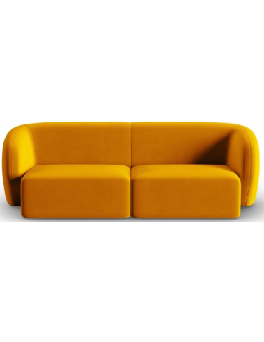 Shane 2-personers sofa i velour B184 x D85 cm – Gul