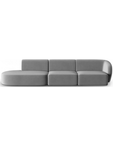 Shane venstrevendt 4-personers sofa i velour B302 x D85 cm - Grå