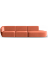Shane højrevendt 4-personers sofa i velour B302 x D85 cm - Koralrød