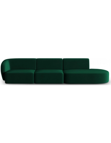 Shane højrevendt 4-personers sofa i velour B302 x D85 cm - Flaskegrøn