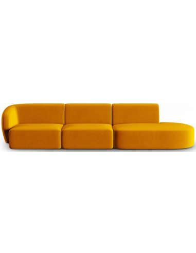 Shane højrevendt 4-personers sofa i velour B302 x D85 cm - Gul