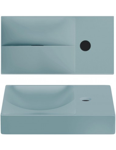 Se VALE Håndvask 38 x 19 cm Keramik - Mat blå hos Lepong.dk