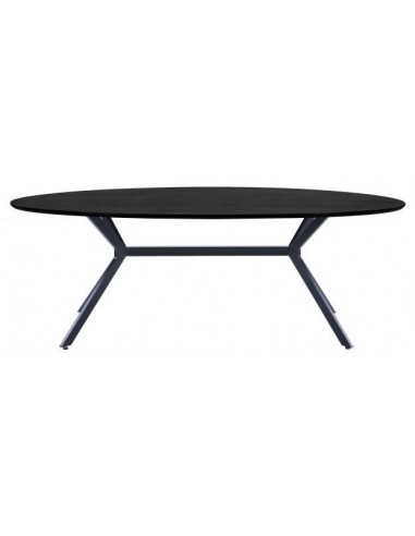 BRUNO Spisebord i metal og MDF 220 x 100 cm - Sort
