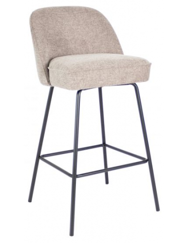 Se Lucy barstol i metal og polyester H96 cm - Sort/Taupe hos Lepong.dk